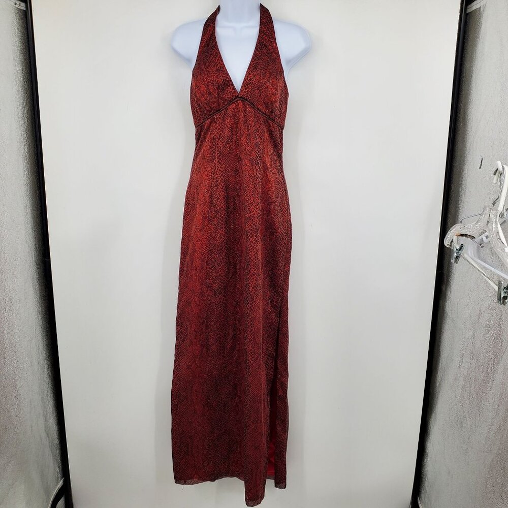Vintage Morgan & Co Red Babydoll Top Glitter Snake Skin Y2K Whimsigoth Dress 9/1